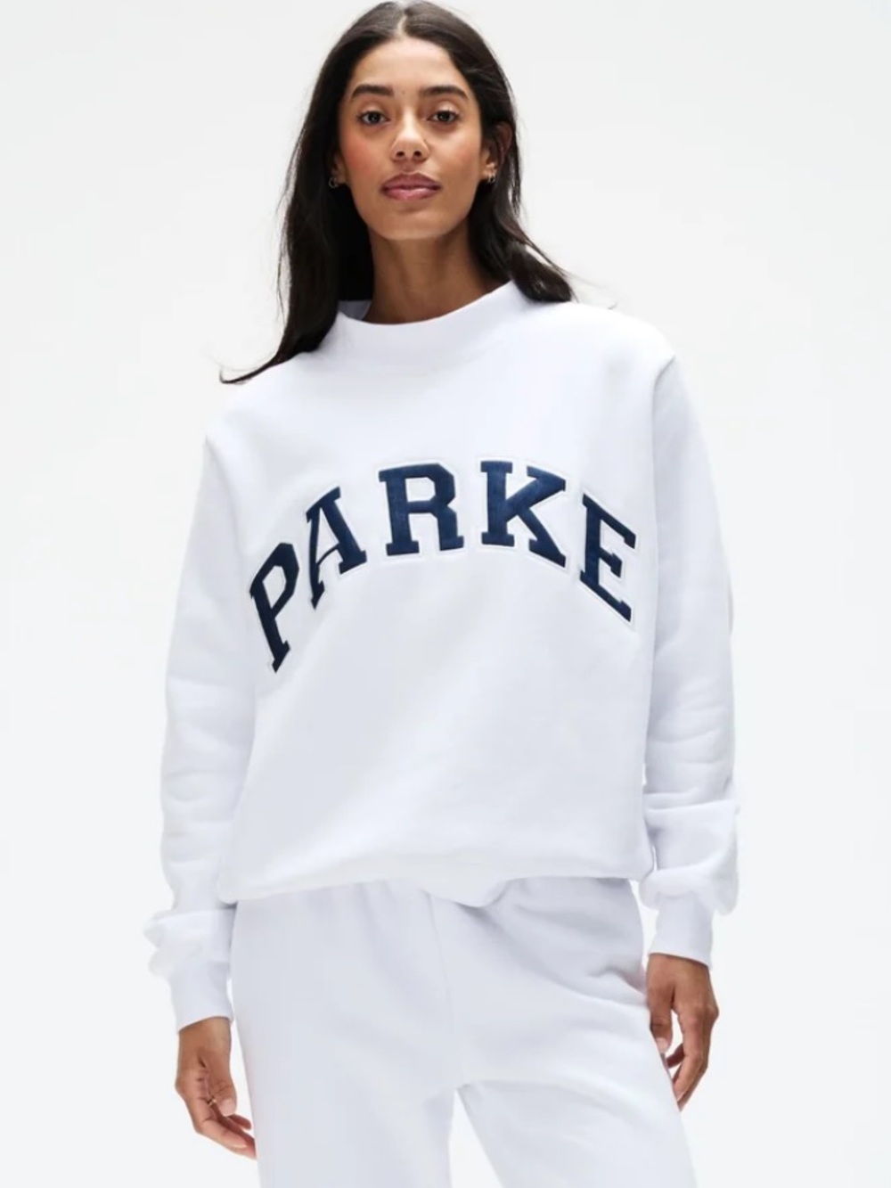 Parke OG Varsity Mockneck in White + Denim